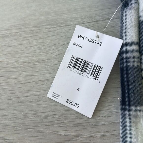 Original Weatherproof Vintage Sherpa Lined Plaid Shirt Jacket Black 4 NWT - Picture 3 of 4